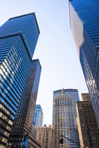 View of skyscrapers and clear sky