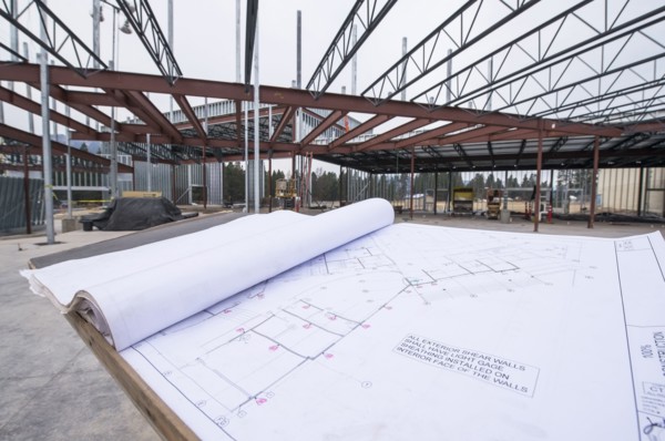 Architectual plans on table