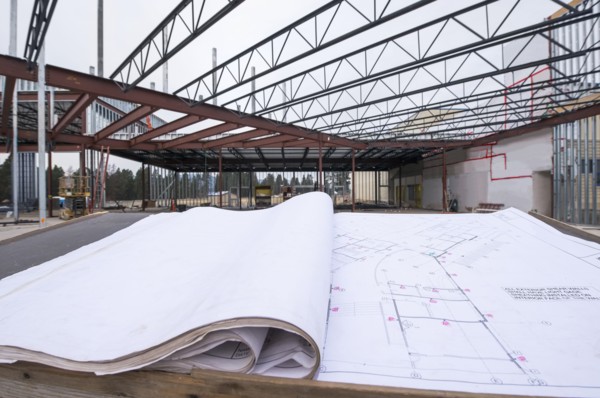 Architectual plans on table