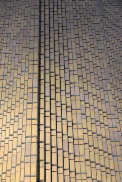 Full frame of skyscraper glass facade