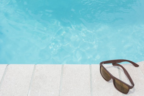 Sunglasses on pool side