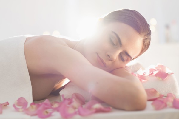 Young woman during beauty treatment.