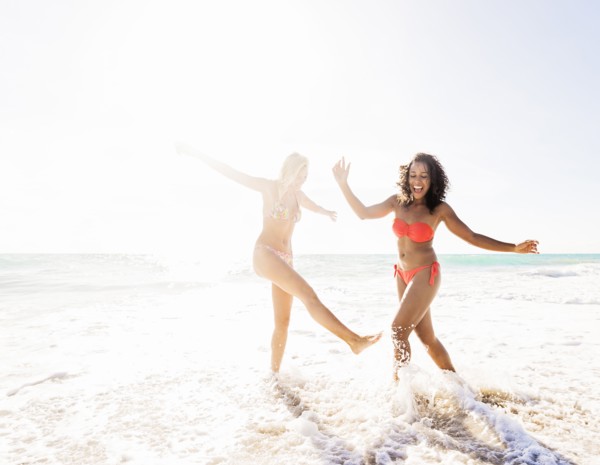 Female friends on beach