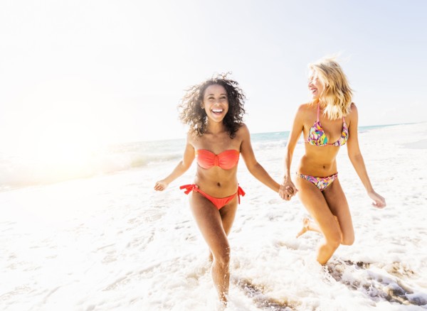 Female friends on beach