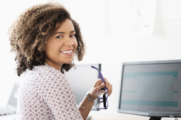 Young woman working at office.