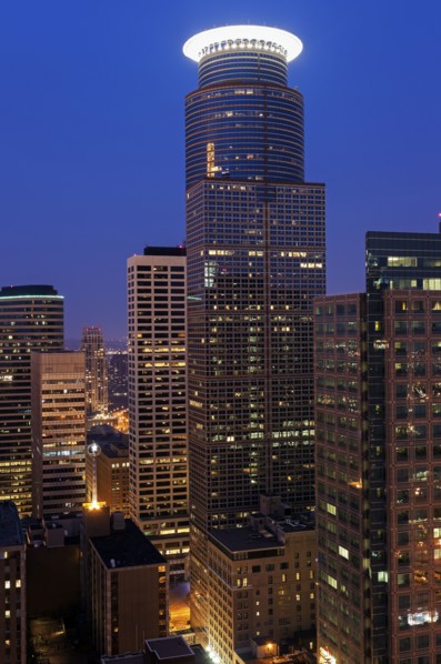 Downtown district at night
