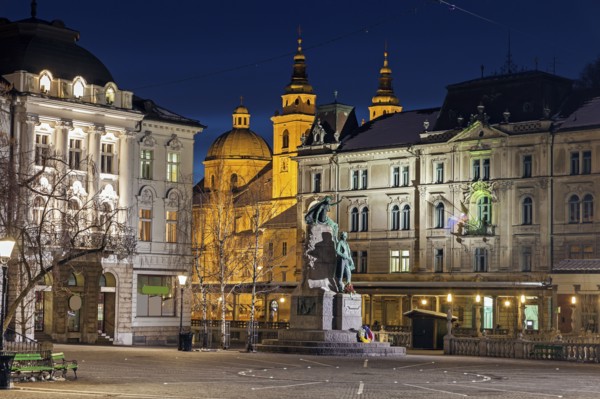 Saint Nicholas Cathedral from Preseren Square
