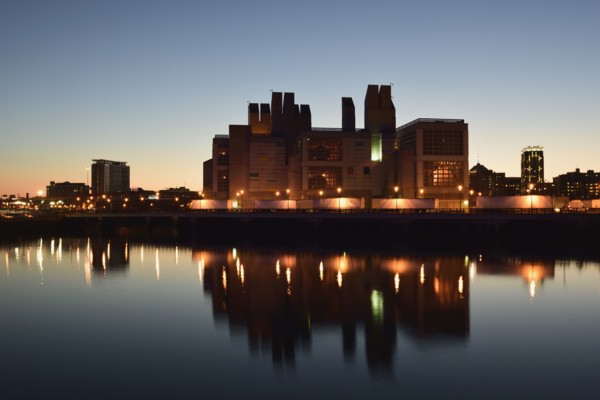 Expressway Tunnel Ventilation System Building at dusk