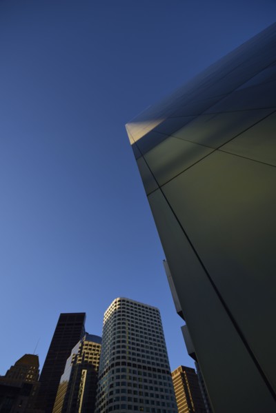 Low-angle view of financial district