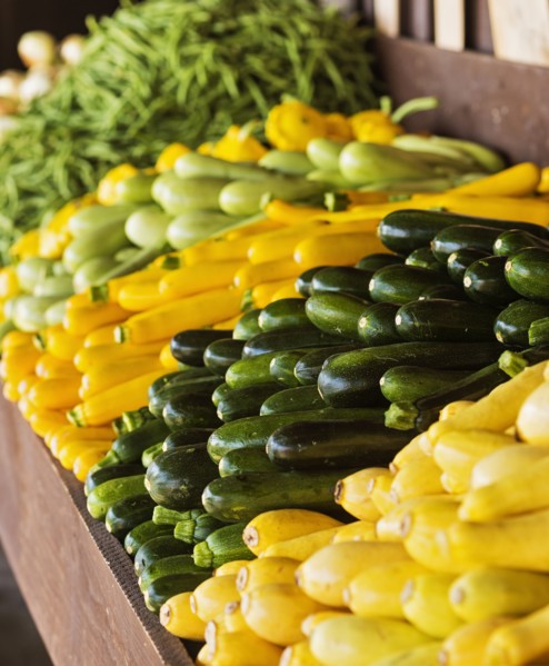 Market stall with organic vegetables