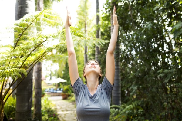 Woman practicing yoga