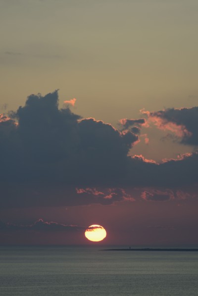 View of sunset sea