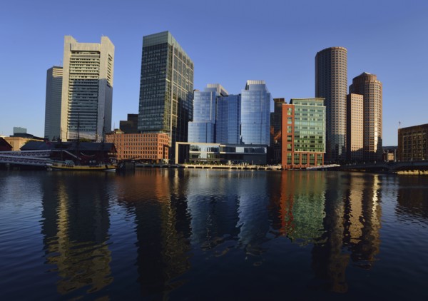 View of buildings in Fort Point Channel