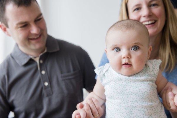 Parents with baby daughter (12-17 months)