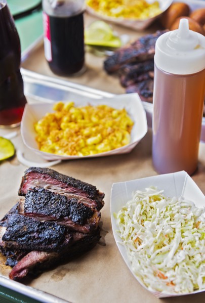 Grilled meat and salad
