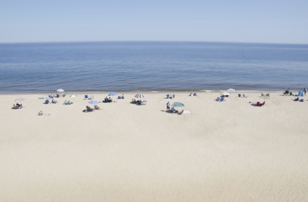 People relaxing on beach