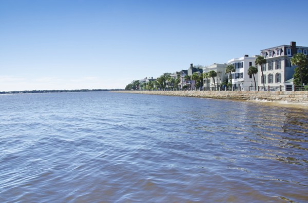 Buildings on coastline