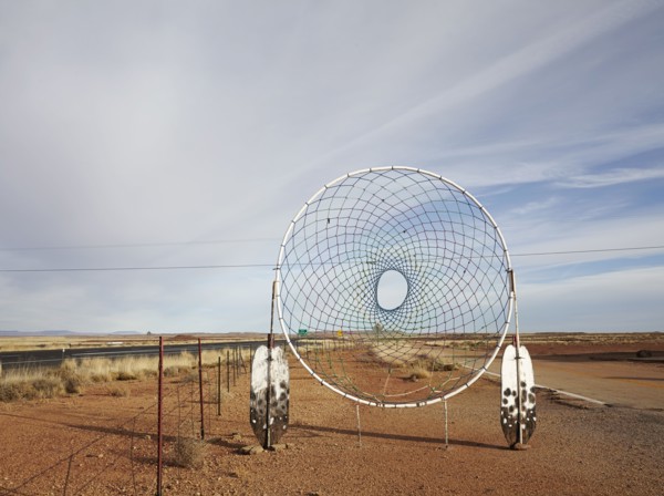 Dream catcher in desert