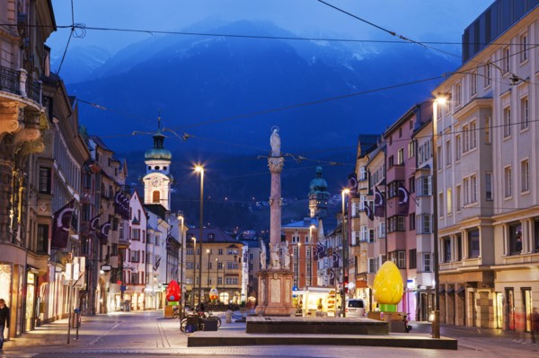 Town square at dusk