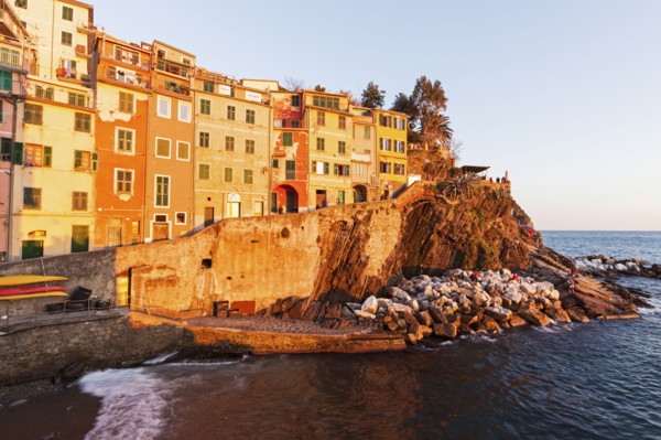 Coastal town at sunset