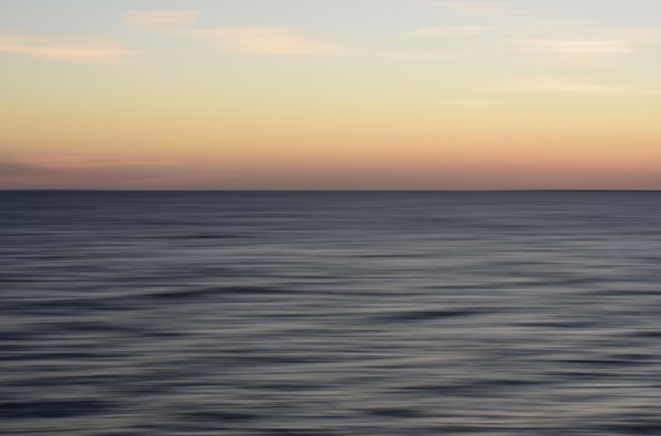 Horizon over water at dusk