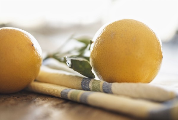 Lemons on table.