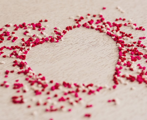 Candies in shape of heart