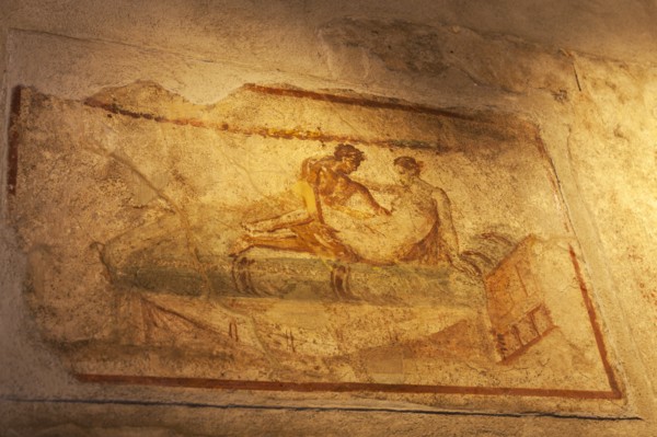 Fresco on old stone wall