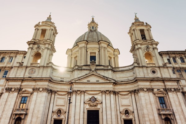 Facade of Church of Sant'Agnese in Agone against sky