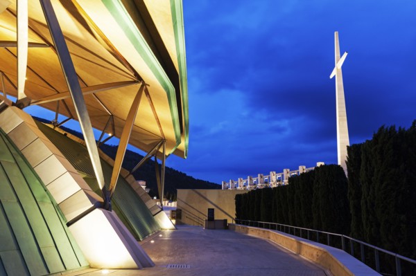 Padre Pio Pilgrimage Church at dusk