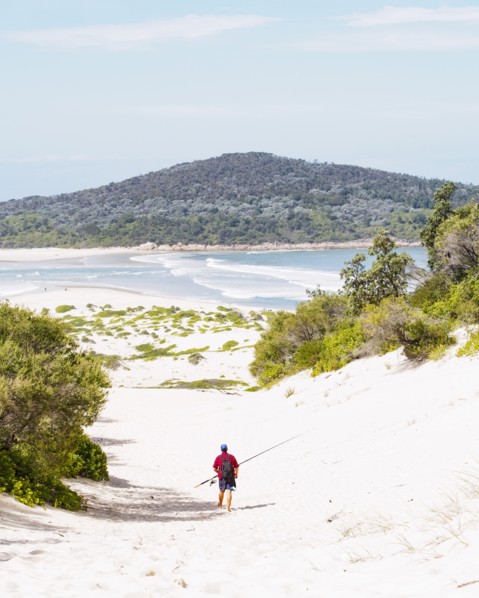 Mid adult man walking on beach