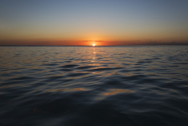 Romantic sunset over sea