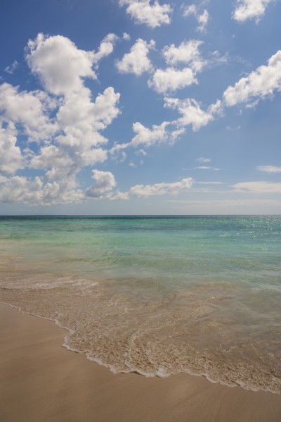 White clouds over tropical sea