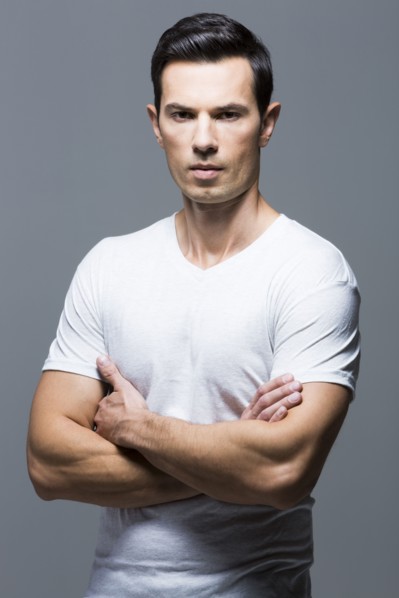Portrait of man in white t-shirt