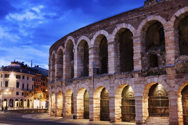 The Verona Arena on Piazza Bra in Verona Verona, Veneto, Italy