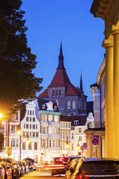 St Mary's Church and architecture of Rostock Old Town Rostock, Mecklenburg-Vorpommern, Germany