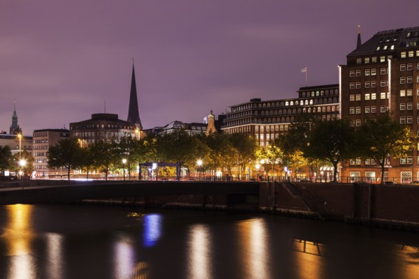 Architecture of Hamburg at sunrise Hamburg, Germany