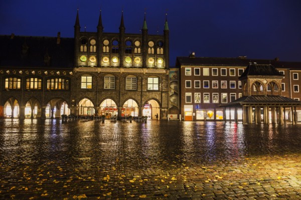 Town Hall on Coal Market Square Lubeck, Schleswig-Holstein, Germany