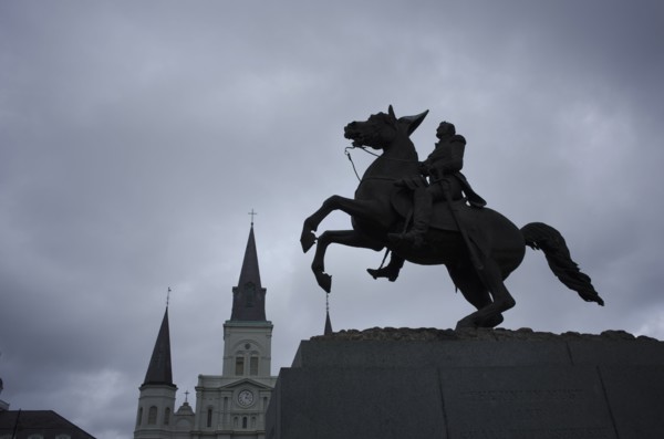 Sculpture in front of Saint Louis Cathedral