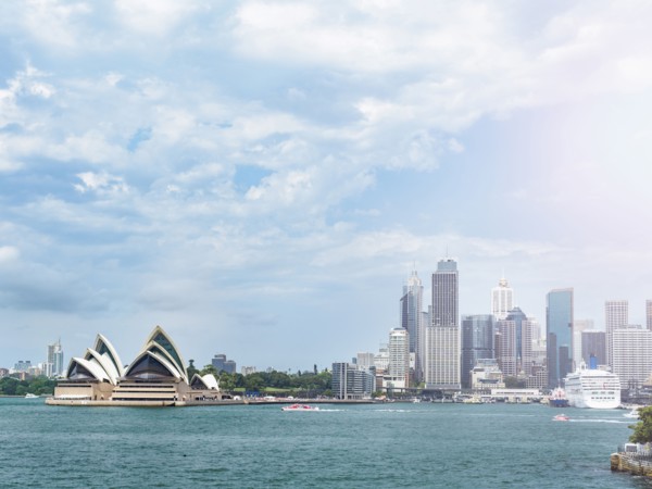 Sydney Opera House on cloudy day