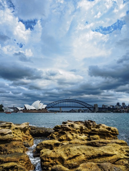 Sydney Opera House on cloudy day