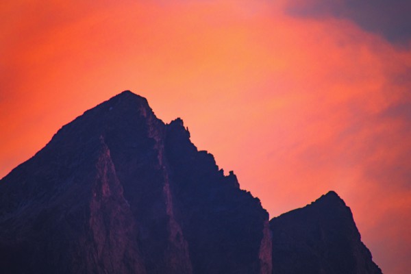 Sunset sky over mountains