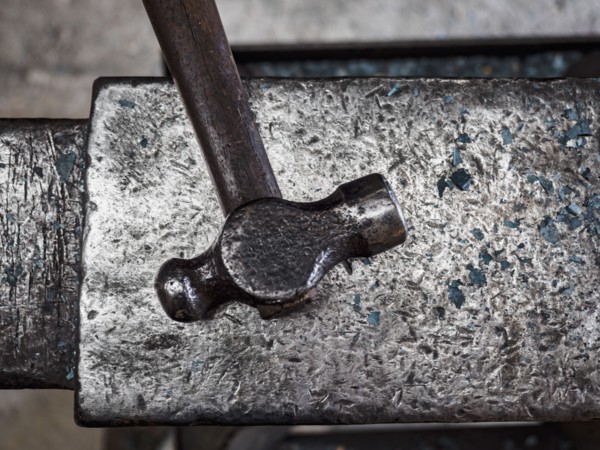 Close up of iron hammer