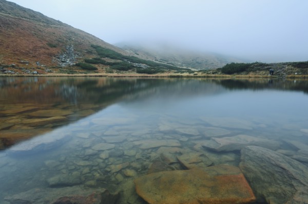 Rocks in clear water