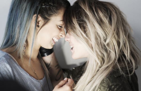 Smiling young women.