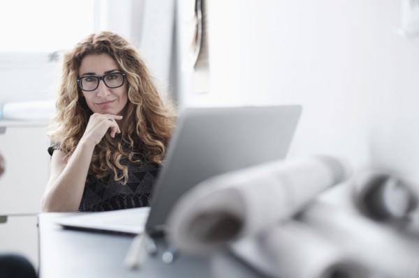 Woman working in office.