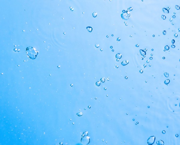 Bubbles on blue water