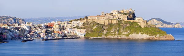 Italy, Campania, Naples, Panorama of Procida Island