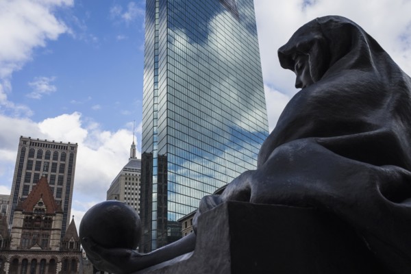 Massachusetts, Boston, Renaissance style sculpture by Boston Public Library