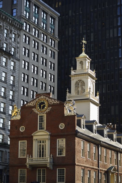 Massachusetts, Boston, Old State House in downtown district